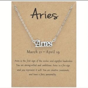 Aries English Letter Zodiac Pendant Necklace